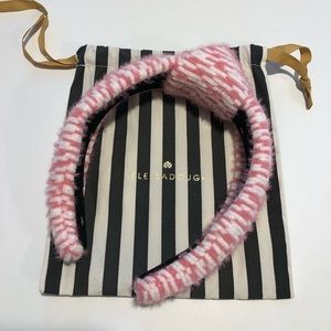 Lele Sadoughi top knot headband in pink and white